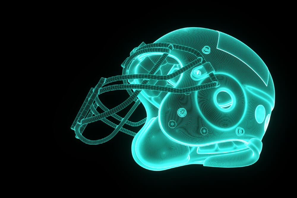 3D printed sports football helmet